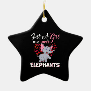Ornamento De Cerâmica Apenas Uma Menina Que Ama Os Presentes Dos Elefant