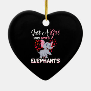 Ornamento De Cerâmica Apenas Uma Menina Que Ama Os Presentes Dos Elefant