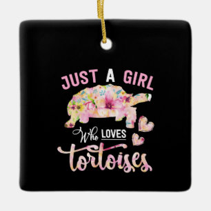 Ornamento De Cerâmica Apenas Uma Menina Que Ama Tortoise