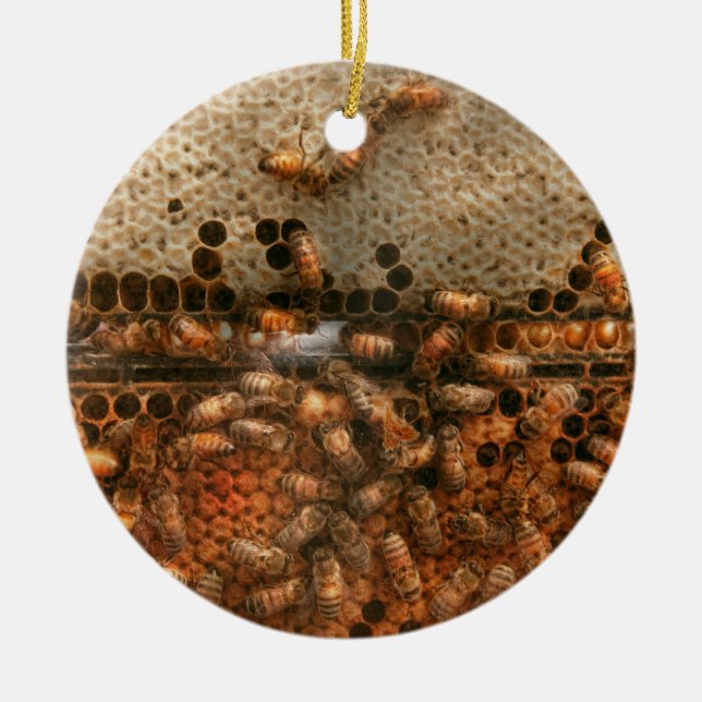 Ornamento De Cerâmica Apiário - Abelhas - Doce sucesso (Frente)