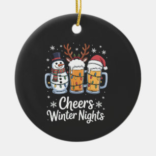 Ornamento De Cerâmica Aplaudimos Noites de Inverno Cervejas Boneco de Ne