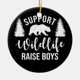 Ornamento De Cerâmica Apoie o Wildlife Raise Boys Filhos Engraçados Pai 
