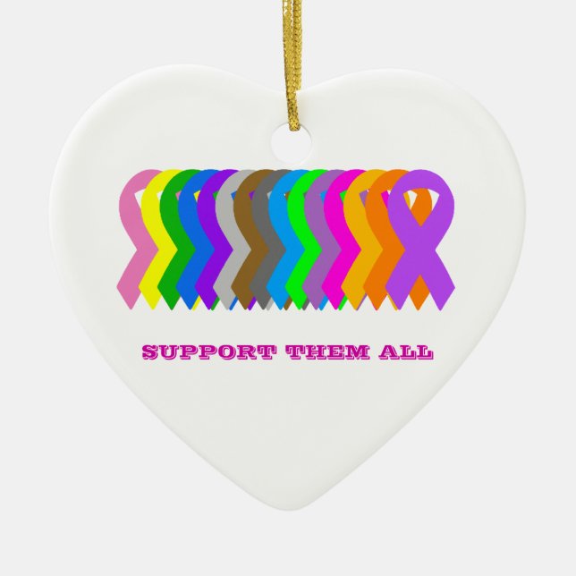 Ornamento De Cerâmica Apoie-os todos (Frente)