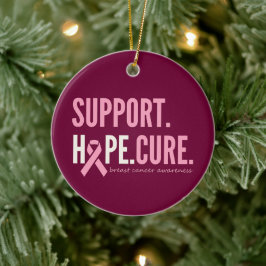 Ornamento De Cerâmica apoio ao cancer de mama de esperança Ornament Nata