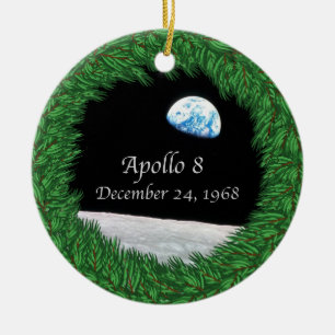 Ornamento De Cerâmica Apollo 8 missão da lua da véspera de Natal