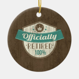 Ornamento De Cerâmica Aposentado oficialmente, aposentadoria do vintage
