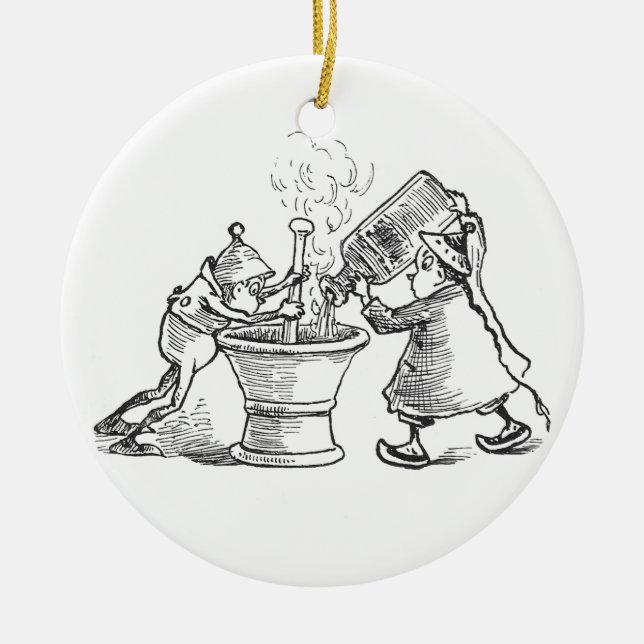 Ornamento De Cerâmica Apothecaries da brownie (Frente)