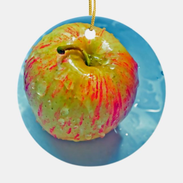 Ornamento De Cerâmica Apple de incandescência (Frente)