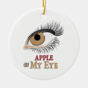 Ornamento De Cerâmica Apple of My Eyelashes Art