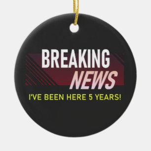 Ornamento De Cerâmica Apreciação de 5 de Aniversário de Trabalho de 5 An