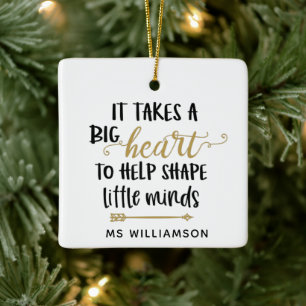 Ornamento De Cerâmica Apreciação do professor Natal personalizado