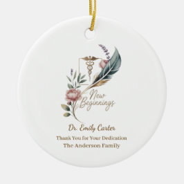 Ornamento De Cerâmica Apreciação Personalizada ao Médico Novos Começos