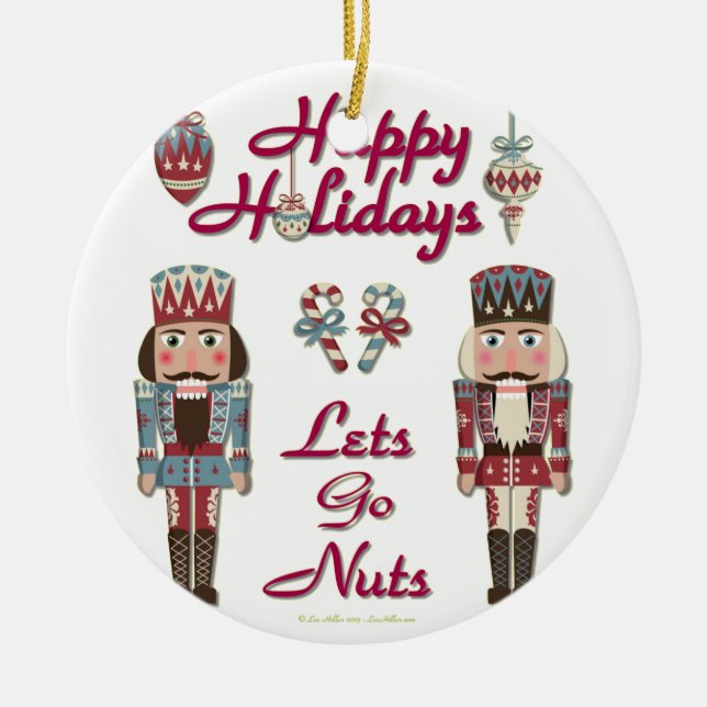 Ornamento De Cerâmica Apresentador de Natal Vamos Quebrar Nozes (Frente)