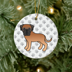 Ornamento De Cerâmica Apricot English Mastiff Cão de Cartoons Bonitos
