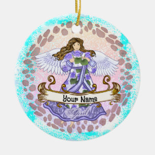 Ornamento De Cerâmica April Birthday Angel Ornament