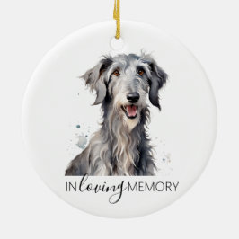 Ornamento De Cerâmica Aquarela de Natal em memória do Deerhound