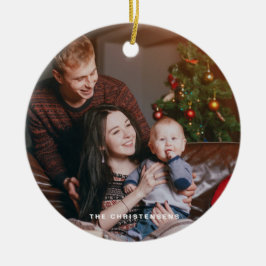 Ornamento De Cerâmica Aquarela Foto da Árvore de Natal Festiva