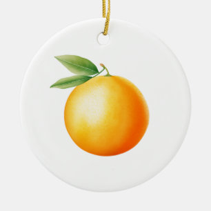 Ornamento De Cerâmica Aquarela Laranja