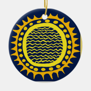 Ornamento De Cerâmica Aqui vem a Celebração do Sol - Del Sol