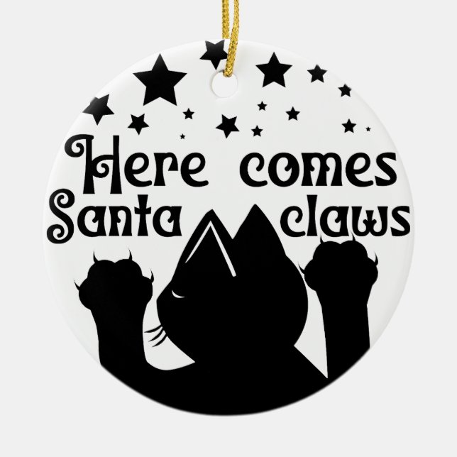 Ornamento De Cerâmica Aqui vêm os Papais noeis | Lado Duplo (Frente)