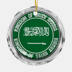 Ornamento De Cerâmica Arábia Saudita redonda Emblem