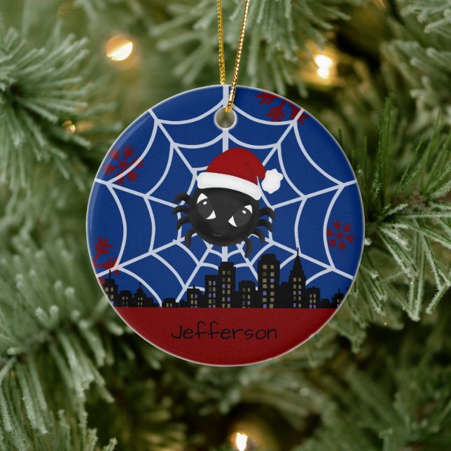 Ornamento De Cerâmica Aranha de Natal Fofa Personalizada  (Árvore)