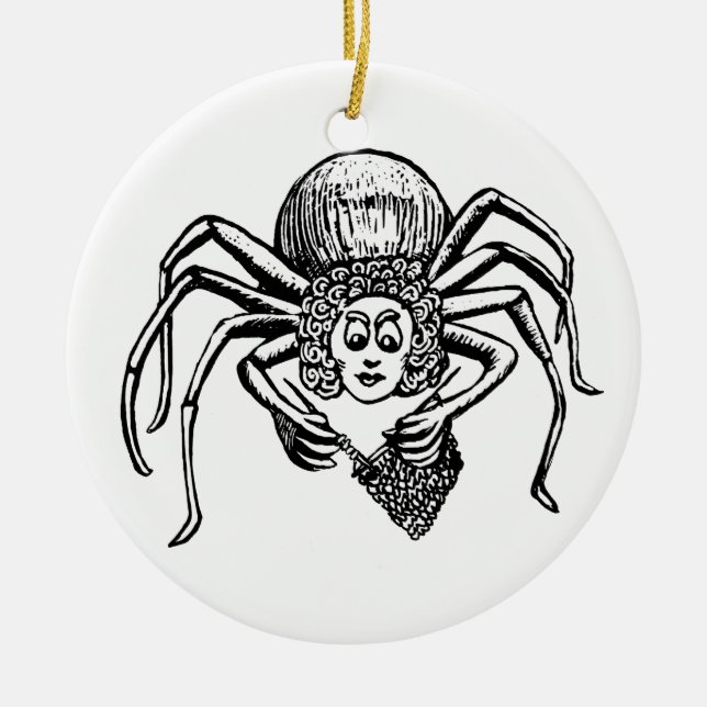 Ornamento De Cerâmica Aranha-tricô (Frente)