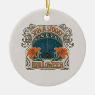 Ornamento De Cerâmica Aranhas de Halloween Spooky e Vintage Lily Victori