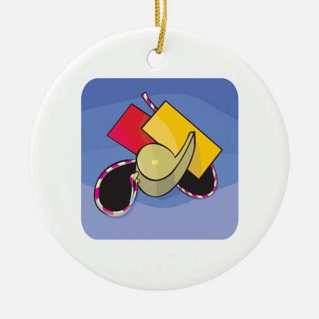 Ornamento De Cerâmica Árbitro do futebol (Frente)