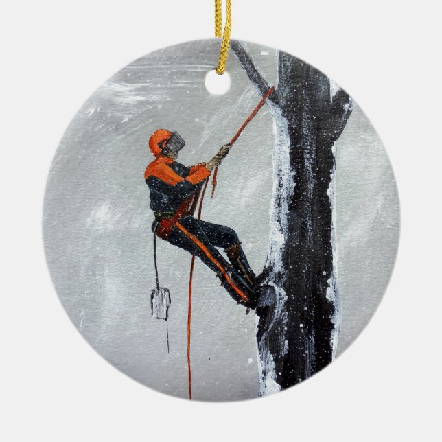 Ornamento De Cerâmica Arborista Long Haul Husqvarna (Frente)