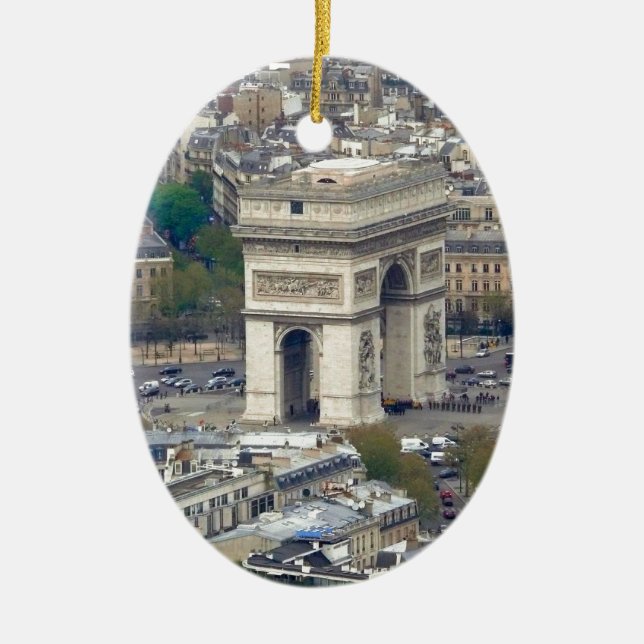 Ornamento De Cerâmica Arc de Triomphe Paris França (Frente)