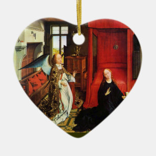 Ornamento De Cerâmica Arcanjo Gabriel do ANJO do AVISO, Virgin, coraçã