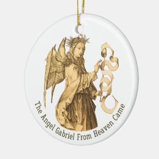 Ornamento De Cerâmica Archangel Gabriel Renaissance Art Prata Dourada