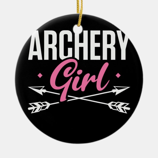 Ornamento De Cerâmica Archery Girl Archery Archery Mães Archery (Frente)