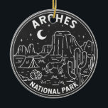 Ornamento De Cerâmica Arches National Park Delicate Arch Monoline<br><div class="desc">Arche trabalho de arte de monolina. O parque fica ao norte de Moab,  no estado de Utah. Bordado pelo Rio Colorado,  no sudeste,  é conhecido como o local de mais de 2.000 arcos naturais de arenito.</div>