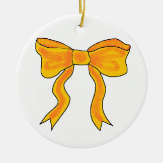 Ornamento De Cerâmica Arco bonito do amarelo alaranjado