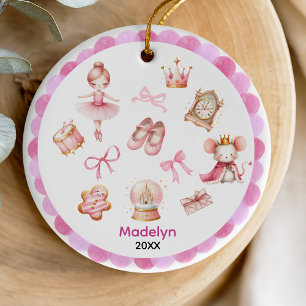 Ornamento De Cerâmica Arco coquetel bonito Nutcracker bailerina rosa