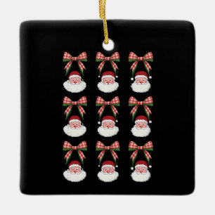 Ornamento De Cerâmica Arco de Coquete Natal Papai Noel Vintage Natal Ret