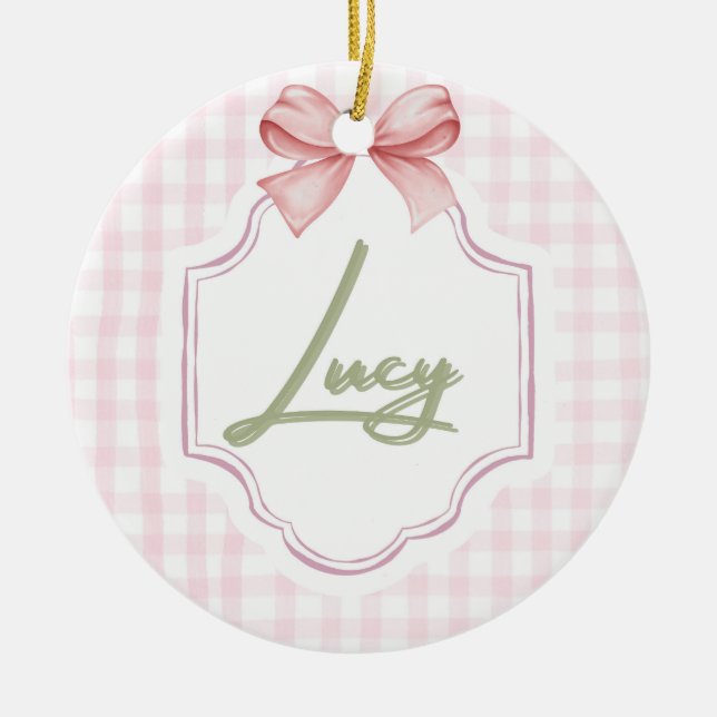 Ornamento De Cerâmica Arco de Ensino da Lucy Baby Girl Personalizado (Frente)