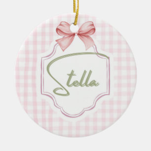 Ornamento De Cerâmica Arco de Ensino Personalizado da Garota Stella Baby
