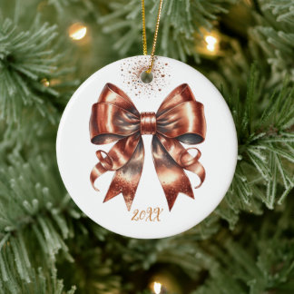 Ornamento De Cerâmica Arco de Férias de Cobre Metálico Destaque do Ano