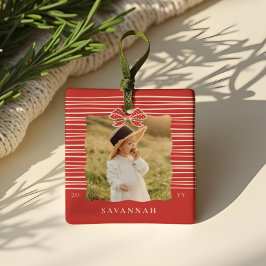 Ornamento De Cerâmica Arco de Natal Moderno Stripes Ondas Fotografia Ond