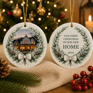 Ornamento De Cerâmica Arco de Natal para Foto de Casa Nova