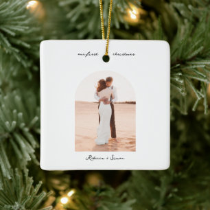 Ornamento De Cerâmica Arco Foto Boho de Roteiro Minimalista Simples