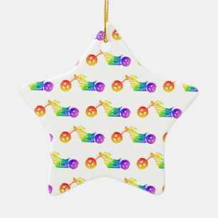 Ornamento De Cerâmica Arco-Íris Mortociclo