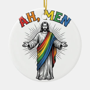 Ornamento De Cerâmica Arco-íris Religioso Vintage Ah Homens