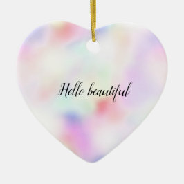 Ornamento De Cerâmica Arco-Íris Rosa-Rosa-Puro-Unicórnio