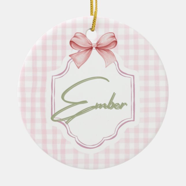 Ornamento De Cerâmica Arco Personalizado de Enfermeira Ember Baby Girl & (Frente)