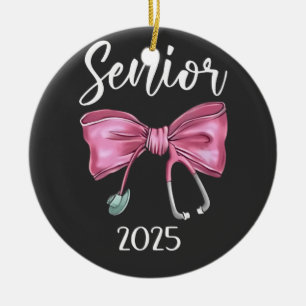 Ornamento De Cerâmica Arco Rosa Coquette Senior Turma de 2025