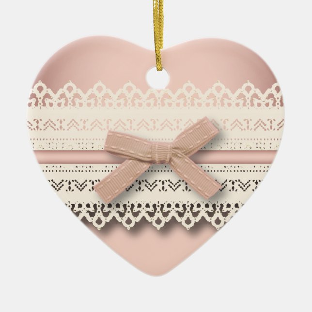 Ornamento De Cerâmica Arco rosa-rosa-rosa branco-girino da princesa Kawa (Frente)